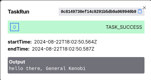 Output of a TaskRun